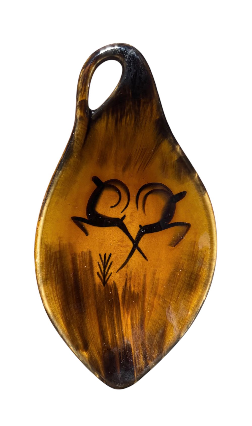 לפיד - איילות חום 
קערת נוי 
חתום 
25*14 סמ