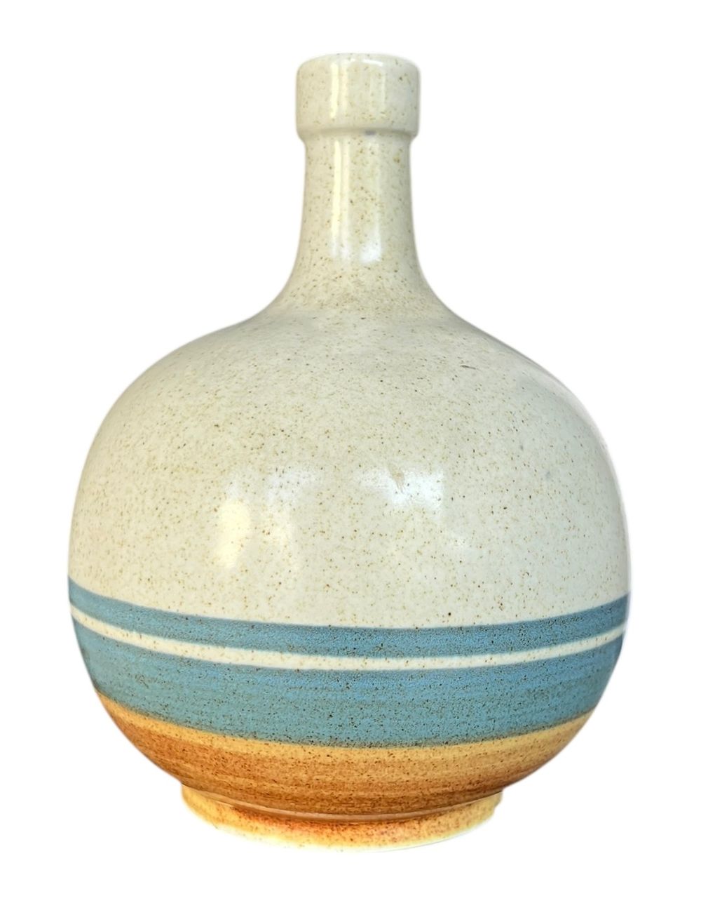 לפיד - פסים חומים 
אגרטל בינוני - כדור עם צוואר. 
גובה 24 סמ 
קוטר מירבי 16 סמ.