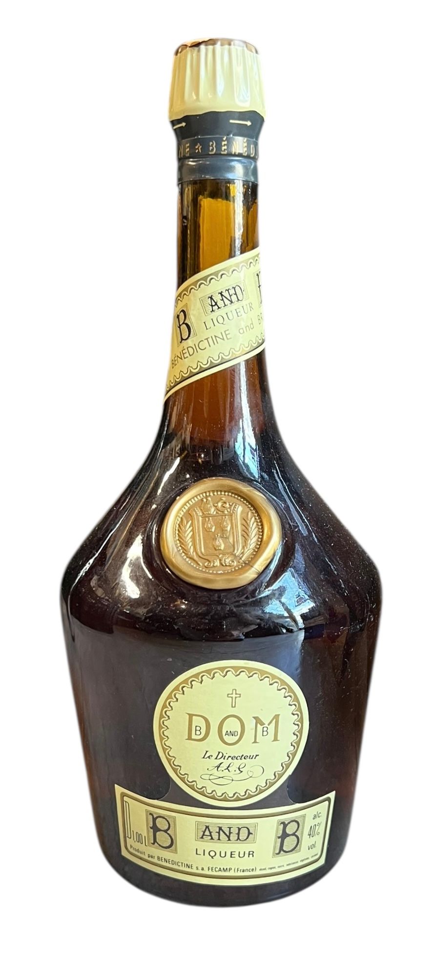 קיסר הליקרים!!! ליקר דום בנדיקטין - צרפת - שנות ה80 - בקבוק סגור במצב טוב מאוד - D.O.M 