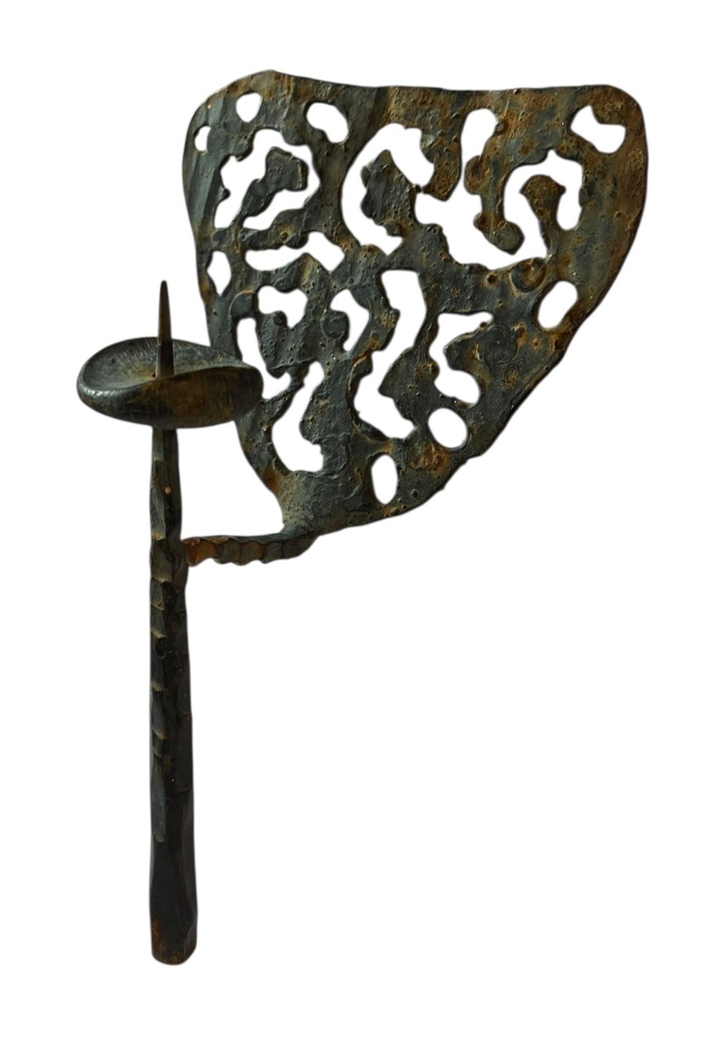 דוד פלומבו - פמוט ברזל מושחר 
פמוט קיר 
גובה 24 ס"מ