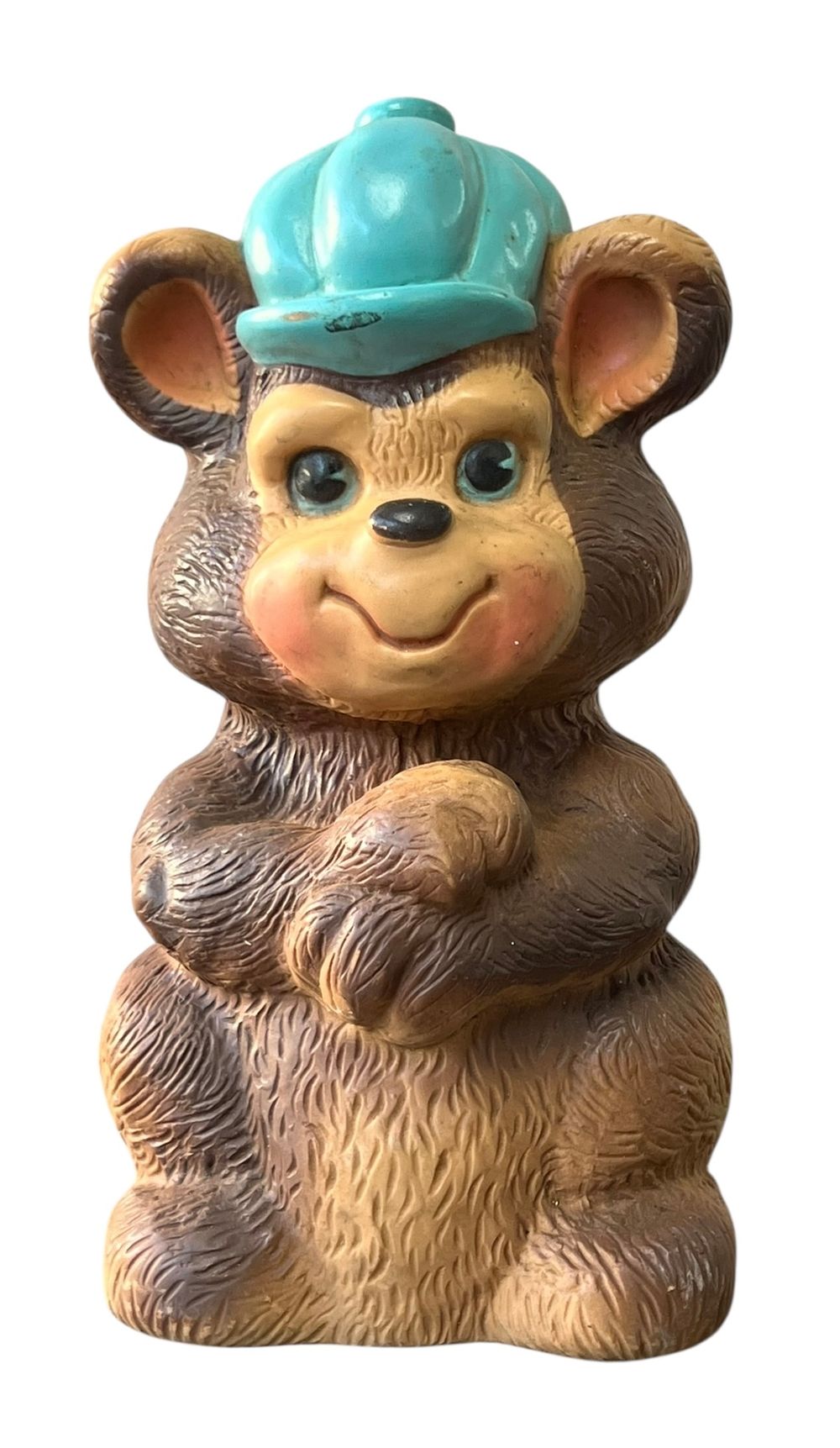 Russ berrie &amp; co - קופת חסכון ישנה בדמות דב 
תוצרת ארה"ב, 1973 
פלסטיק 
גובה 25 סמ 