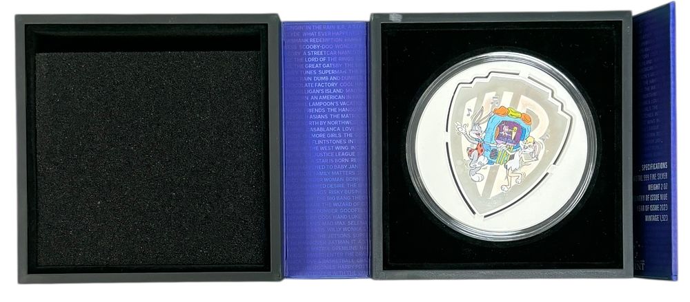 מהדורה מוגבלת!!! מטבע כסף צבעוני - לוני טונס באגס באני וחברים - האחים וורנר 
ערך נקוב של 5 