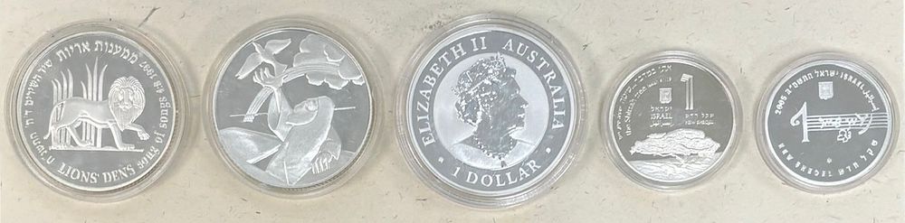 לוט 5 מטבעות כסף 
סהכ 118 גרם 
כולם שמורים בקופסא במצב טוב מאוד.