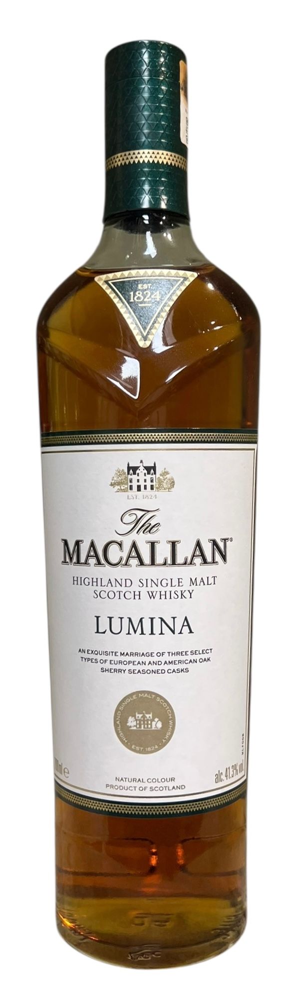 מקאלן - Lumina - וויסקי סקוטי - מצב טוב מאוד 
סינגל מאלט. 700 מ"ל. 41.3%. 
The Macallan 