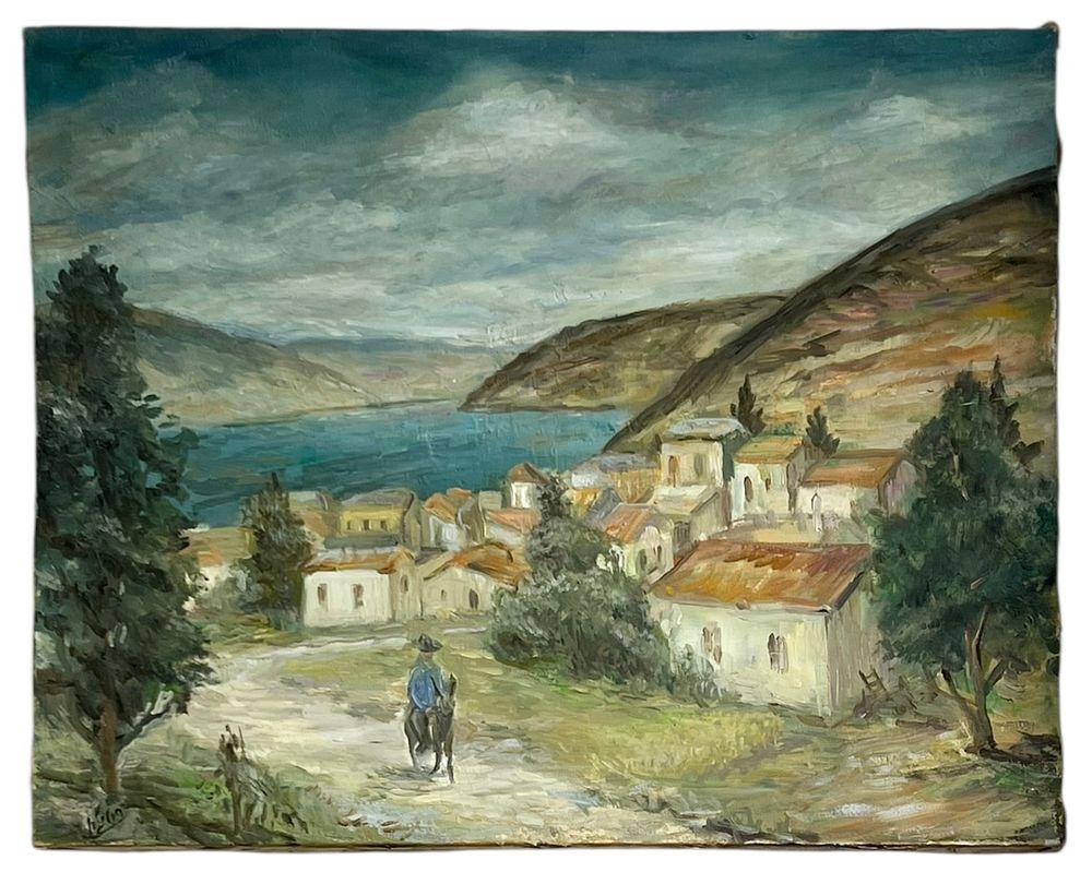 רבי יהודה לאון פטילון ״הצייר הקדוש״ - נוף טבריה 
תמונה אחת מתוך צמד יצירות, מהמשובחות ביותר 