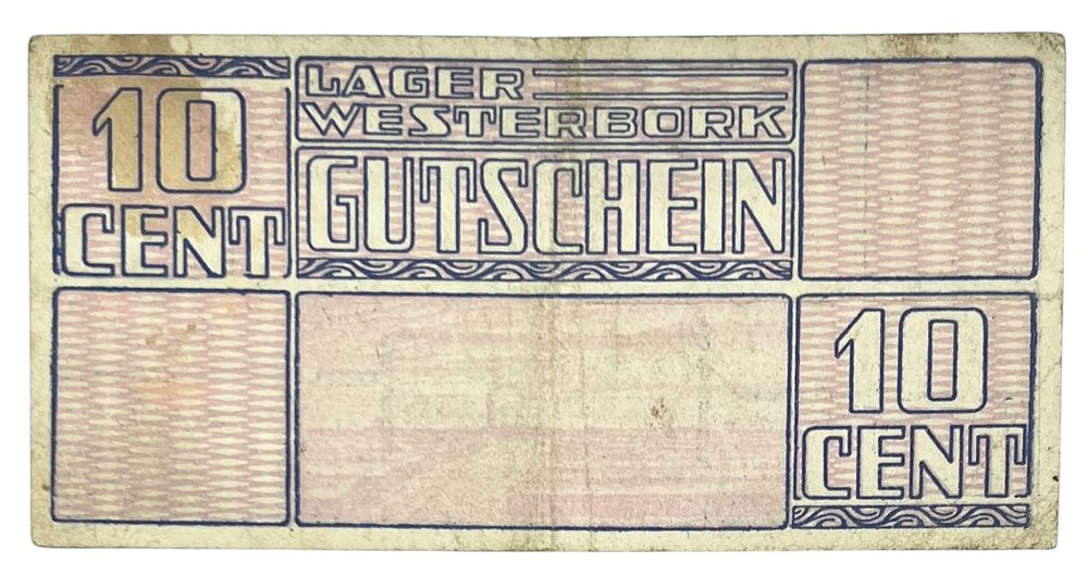 שובר תשלום ( Gutschein ) - 10 סנט - מחנה וסטרבורק 
שובר תשלום בעריך 10 סנט שהונפק במחנה 