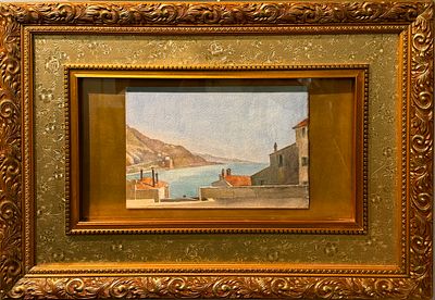 Анна Сойе де Вермандуа (1844 - ?) &laquo;Пейзаж&raquo;. Бумага, акварель. 19x28 см. Анна Сойе де Вермандуа 