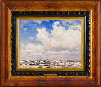 Дубовской Николай Никанорович (1859-1918). &laquo;Бурное море&raquo;, &laquo;Сочинская бухта&raquo;. 1910 год. Холст 