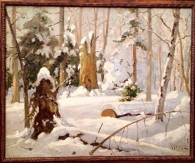 Крыжицкий Константин Яковлевич "Зимний пейзаж" 1899 г. Холст, масло, 51 см х 63.5 см. Крыжицкий 