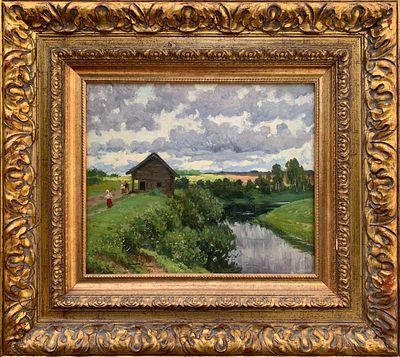 Маковский Александр Владимирович (1869-1924) &laquo;Летний день&raquo;. 1922 год. Картон, масло, 34,5 х 40 