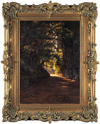 Крачковский Иосиф Евстафьевич (1854–1914) &laquo;Аллея в Ницце&raquo;, 1908.
Холст, масло, 72,6 &times; 53,7 см 