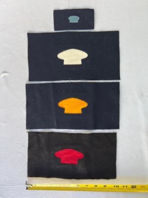 Indian Wars Cook Sleeve Insignia. 4 total 1 cavalry, 1 artillery, 1 infantry, 1 small infantry 