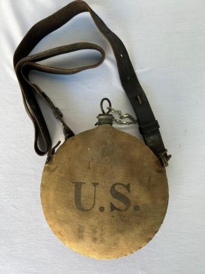 Nice Indian Wars / Span Am Canteen with Strap. Nice complete canteen in good condition with 