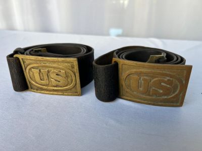 Two Model 1874 Indian Wars Belts w/ Buckles. Two very nice Indian war era models 1874 belts with 