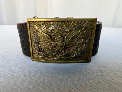 Civil War - Indian Wars Officers Eagle Belt Plate on Belt. A very nice, stunning late Civil War 