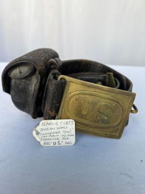 Indian Wars Model 1874 Belt & Buckle w/ Cap Box. A nice original Model 1874 US belt, buckle & 