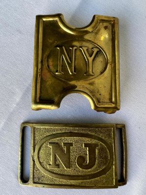 Two Indian Wars Era Militia Belt Buckles. This lot consists of two items including a New York 