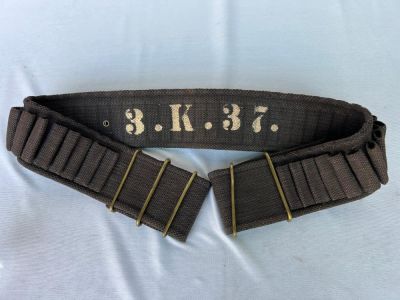 Unit Marked Indian Wars / Span Am Mills Ammo Belt. A nice unit marked blue canvas Mills ammo 