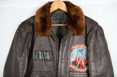 Identified US Navy Aviator Leather Flight Jacket. A very nice Vietnam era identified leather 