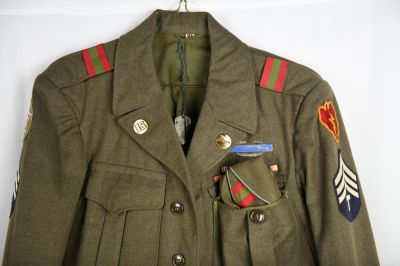 Identified WWII 4th Infantry Ike Jacket Group. Very nice World War II 2nd Battalion 4th Infantry 