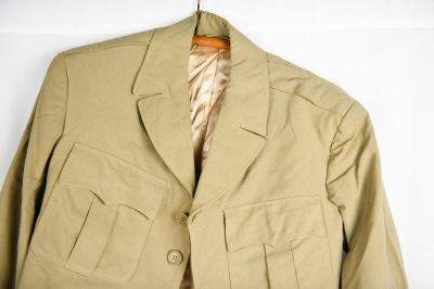 WWII Era Tan Summer Vandergrift or Battle Jacket. A fairly scarce World War II era tan summer 