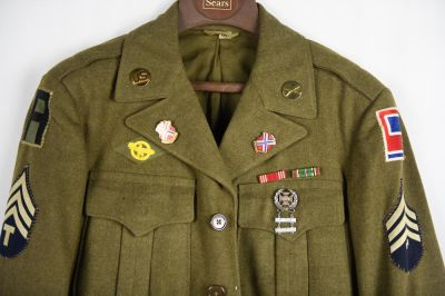 WWII US 116th Infantry Regiment Ike Jacket. A nice World War II US 116th infantry Regiment tunic 
