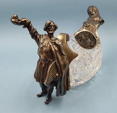 Ладья в Русском стиле "Садко и морская Царевна" Хлебников И.П. Хрусталь -завод Бахметевых. 