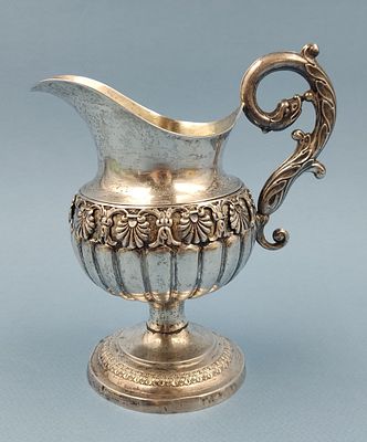 Серебряный соусник в форме маленького кувшина. Пруссия. Кёнигсберг, XIX век. Кёнигсберг сейчас 