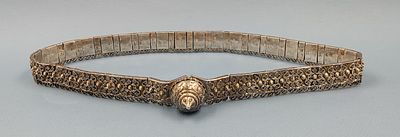 Серебряный женский пояс под Кавказское платье. 1895 год. Тбилиси (Тифлис). Мастер АМ. Серебро 