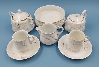 Чайный сервиз "Тет-а-Тет" Т-ва Кузнецова Д.Ф. Клейма Гарднеровского завода в Вербилках (1891 