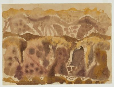 Eduard Bargheer 1901 Hamburg - 1979 Hamburg - Landschaft - Aquarell/B&uuml;tten. 31,4 x 42 cm. Sign. 