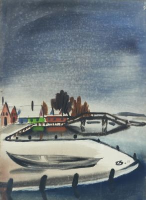 Harald Schaub 1917 Wittenberge - 1991 Steinhude - Die Steinhuder Promenade mit Br&uuml;cke - 