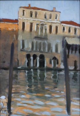 Davide Battistin 1970 Venedig - "Ca' da Mosto" - &Ouml;l/Holz. 25,8 x 18 cm. Sign. l. u.: Davide / 