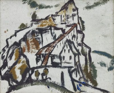 Johann Walter-Kurau 1869 Mittau/Kurland - 1932 Berlin - "Fr&auml;nkische Schweiz" - &Ouml;l/Malkarton. 22 