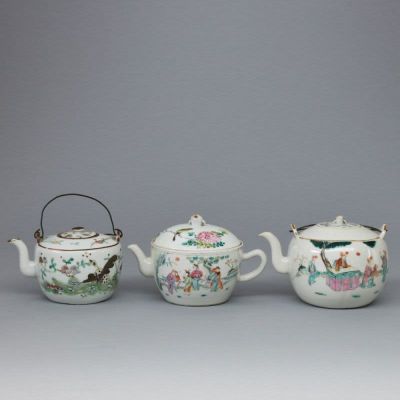 3 Teekannen, China, Qing Dynastie, 2. H&auml;lfte 19. Jahrhundert. 3 Teekannen China, Qing Dynastie 