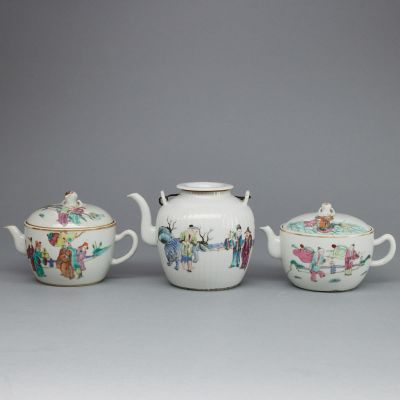 3 Teekannen, China, Qing Dynastie, 2. H&auml;lfte 19. Jahrhundert. 3 Teekannen China, Qing Dynastie 