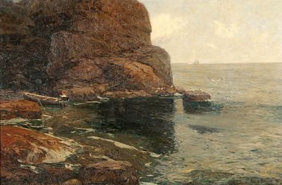 Claus Friedrich Bergen 1885 Stuttgart - 1964 Lenggries - Die blaue Grotte auf Capri - &Ouml;l/Lwd. 