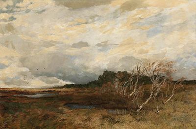 Rudolf Hermanns 1860 Celle - 1935 Hannover - "Sp&auml;therbst" - &Ouml;l/Lwd. 90 x 135 cm. Sign. und dat. 