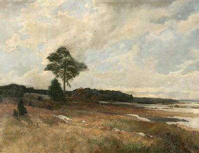 Rudolf Hermanns 1860 Celle - 1935 Hannover - "Einsamkeit" - &Ouml;l/Lwd. 110 x 143 cm. Sign. und 