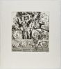 Karl Hubbuch 
1891 Karlsruhe - 1979 Karlsruhe - Jahrmarkt - Radierung/Papier. 8/30. 35,8 x 33,3 Image - 1