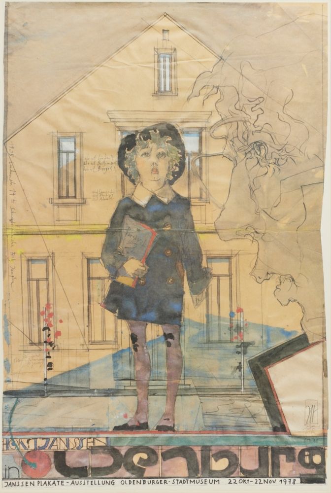 Horst Janssen 
1929 Hamburg - 1995 Hamburg - Ausstellungsplakat "Oldenburger Stadtmuseum" - 