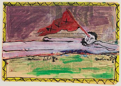 Andora 1958 Berlin (Ost) - lebt und arbeitet in Berlin - "im feld II" - Gouache und 