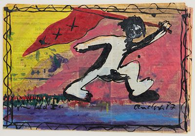 Andora 1958 Berlin (Ost) - lebt und arbeitet in Berlin - "im feld I" - Gouache und 