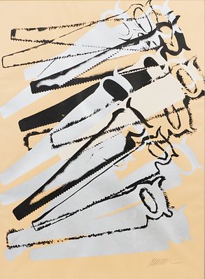 ARMAN 1928 Nizza - 2005 New York - "Les Scies" - (1982) Farbserigrafie/chamoisfarbenes Papier. 