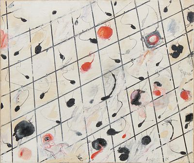 Michael Badura 1936 Oppeln - Abstrakte Komposition - Mischtechnik/Lwd. 50,5 x 60,5 cm. Sign. u 