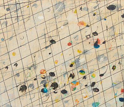 Michael Badura 1936 Oppeln - "Ein St&uuml;ck Wirtschaftswunder" - &Ouml;l/Hartfaser. 56,5 x 65 cm. Betit. 