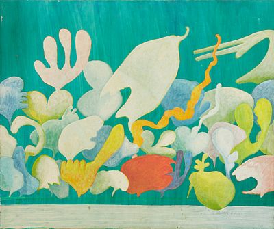 Michael Badura 1936 Oppeln - "Dieses Ding ist unfertig" - &Ouml;l/Lwd. 55 x 66 cm. Sign. und dat. r. 