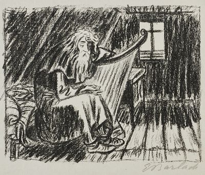 Ernst Barlach 1870 Wedel/Holstein - 1938 Rostock - "Der Harfenspieler" - 