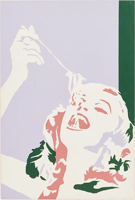 Werner Berges 1941 Cloppenburg - 2017 Schallstadt - "Spaghetti" - Farbserigrafie/Papier. 