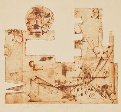 Vladimir Boudnik Prag 1924 - 1968 - "Cornice - Unconventional formats" Radierung/Papier. 15,5 x 